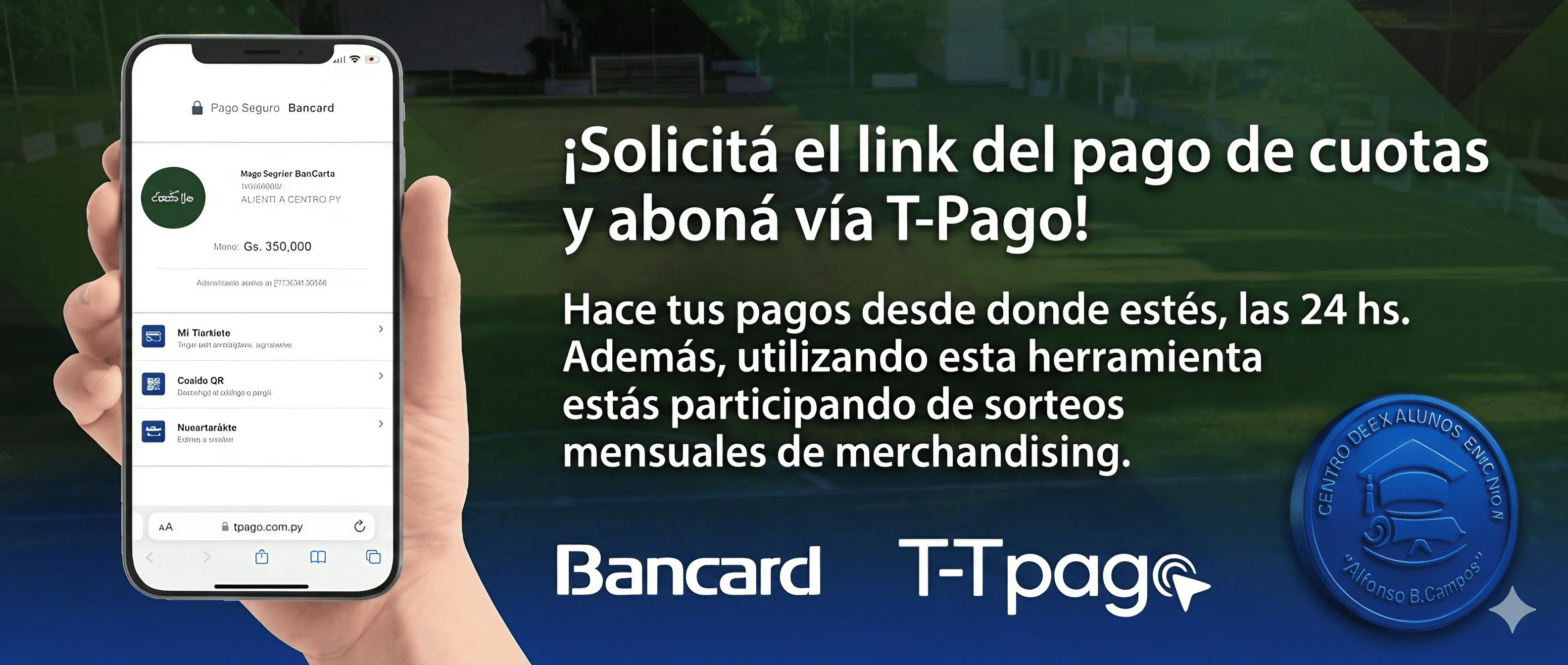 Solicitá el link del pago de cuotas y aboná vía T-Pago